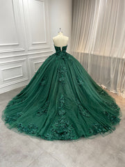 15 by Starr Bridal 3D Sleeveless Emerald Green Quinceanera Dress