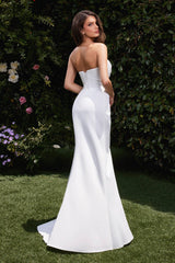 STRAPLESS CHIFFON WEDDING GOWN