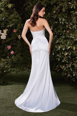 SATIN STRAPLESS BRIDAL DRESS  7451W_OFF