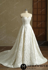 Herawhite - HW3411 Satin Sleeveless A-Line Split And Grace Wedding Dress