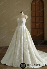 Herawhite - HW3411 Satin Sleeveless A-Line Split And Grace Wedding Dress