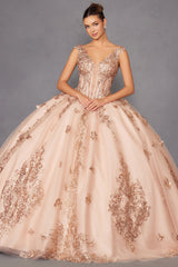 Juliet Fashion JT1485J - Quinceanera Dress in Sage Green or Rose Gold