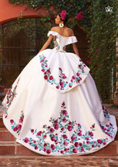 Floral White off the Shoulder Quinceanera Dress by Ragazza Fashion Style M41-141