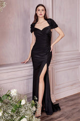 Cinderella Divine- KV1061 CAP SLEEVE SHAWL FITTED DRESS