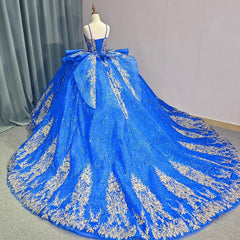 15 by Starr Bridal Collection Blue and Gold Quinceanera Dress