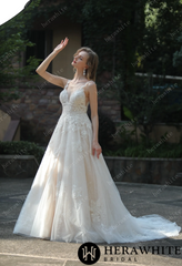 HeraWhite Bridal- HW3047 A-Line Sweetheart Beaded Wedding Dress