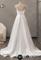 HeraWhite-  HW 2824 MikadoSatin  Off the Shoulder A Line Gown