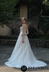 HeraWhite Bridal- HW3047 A-Line Sweetheart Beaded Wedding Dress