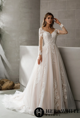 HeraWhite Bridal- HW2529 Classic Princess Long Sleeve Bridal Gown