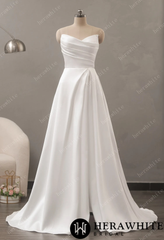 HeraWhite-  HW 2824 MikadoSatin  Off the Shoulder A Line Gown