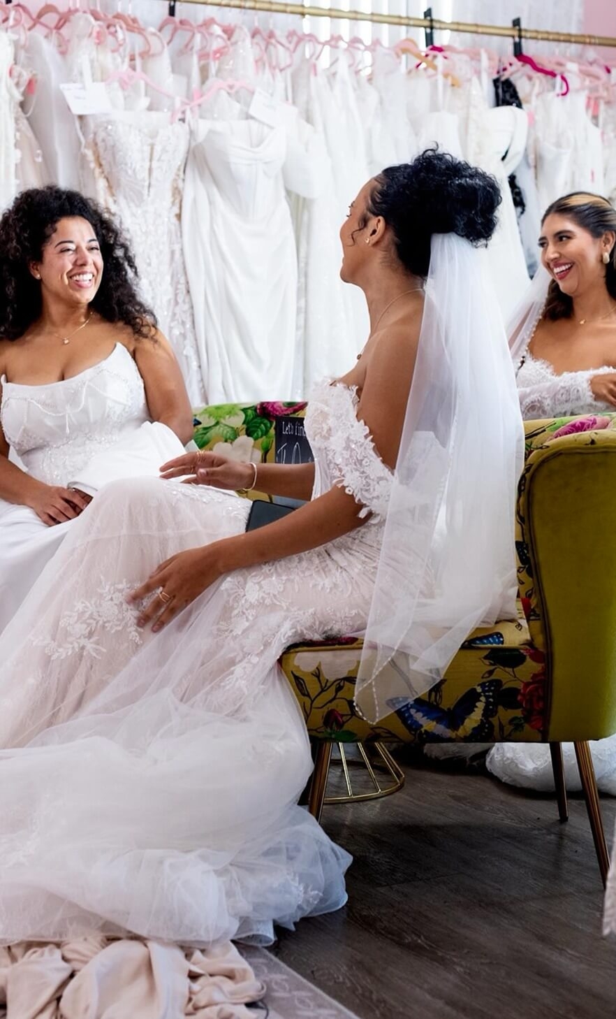 Model wearing a bridal dress